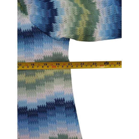 Alfred Dunner Knit Top Womens L Multicolor Chevron Patter Collared Layered Look - Picture 6 of 7